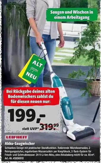 Hagebau Leifheit akku-saugwischer Angebot