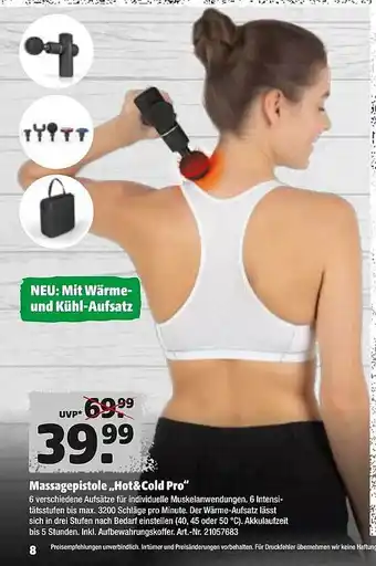 Hagebau Massagepistole „hot&cold pro“ Angebot