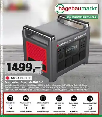 Hagebau Agfaphoto powerstation „powercube 1200 pro“ Angebot