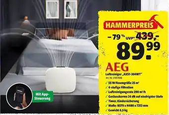 Hagebau Aeg luftreiniger „ax51-304wt“ Angebot