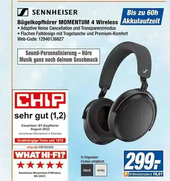 Expert Sennheiser bügelkopfhörer momentum 4 wireless Angebot