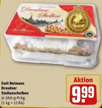 REWE Emil Reimann Dresdner Stollenscheiben 560 g Pckg. Angebot