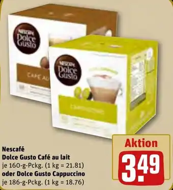 REWE Nescafé Dolce Gusto Café au Lait 160 g oder Dolce Gusto Cappuccino 186 g Pckg. Angebot