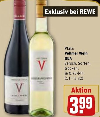 REWE Vollmer Wein QbA 0,75 L-Fl. Angebot