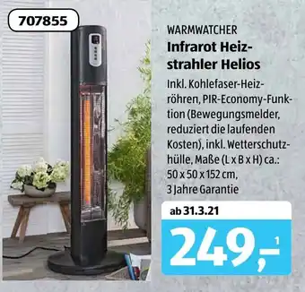 Aldi Süd Warmwatcher Infrarot Heizstrahler Helios Angebot