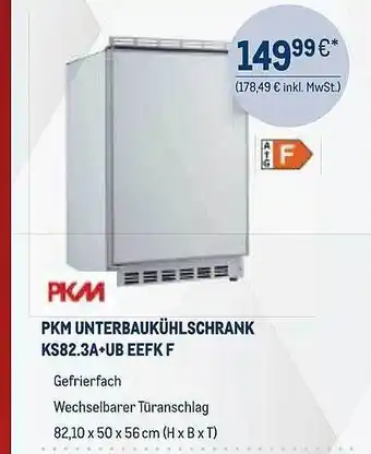 METRO Pkm unterbaukühlschrank ks82.3a+ub eefk f Angebot
