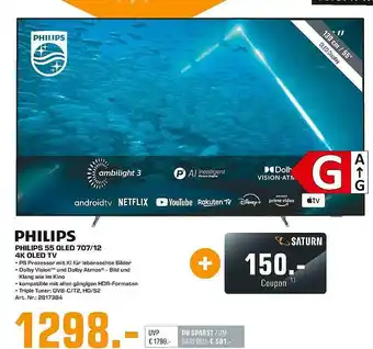 Saturn Philips 55 oled 707-12 4k oled tv Angebot