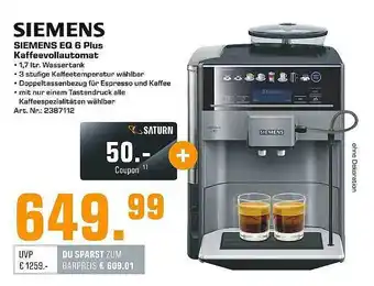 Saturn Siemens eq 6 plus kaffeevollautomat Angebot