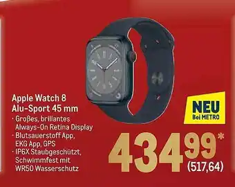 METRO Apple watch 8 alu-sport 45 mm Angebot