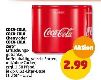 PENNY Coca-cola, coca-cola cherry ode coca-cola zero Angebot