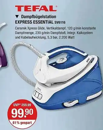 V Markt Tefal dampfbügelstation express essential sv6116 Angebot