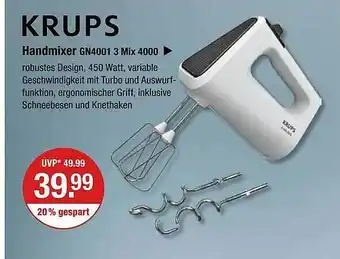 V Markt Krups handmixer gn4001 3 mix 4000 Angebot