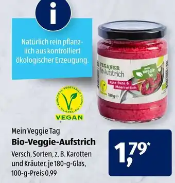 Aldi Süd Mein Veggie Tag Bio Veggie Aufstrich 180g Glas Angebot