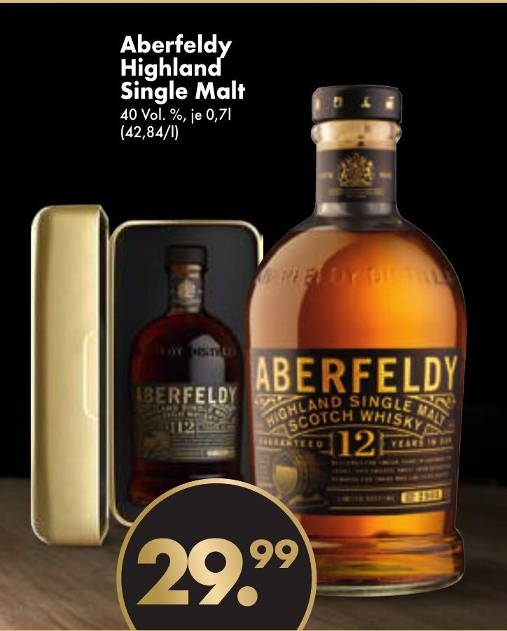 Aberfeldy Highland Single Malt Scotch Whisky 700ml Angebot bei Trink