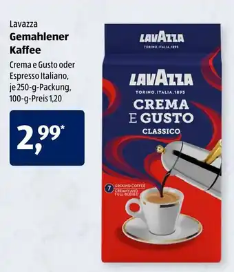 Aldi Süd Lavazza Gemahlener Kaffee 250g Angebot