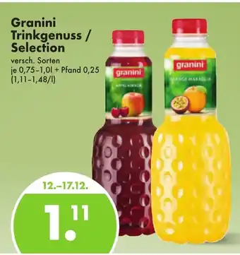 Trink und Spare Granini Trinkgenuss o. Selection 750ml/1L Angebot