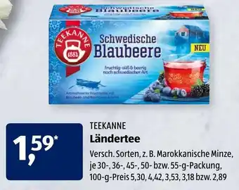 Aldi Süd Teekanne Ländertee 55g Angebot