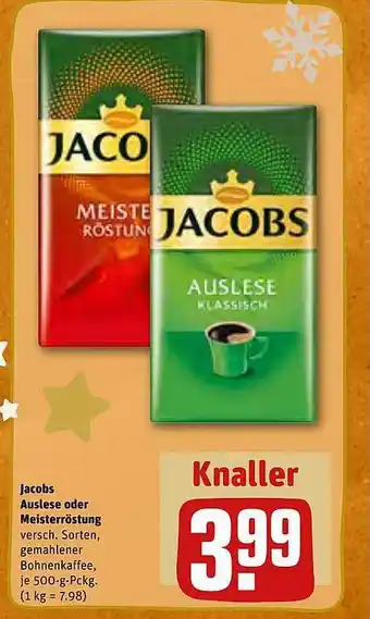 REWE Kaufpark Jacobs auslese oder meisterröstüng Angebot