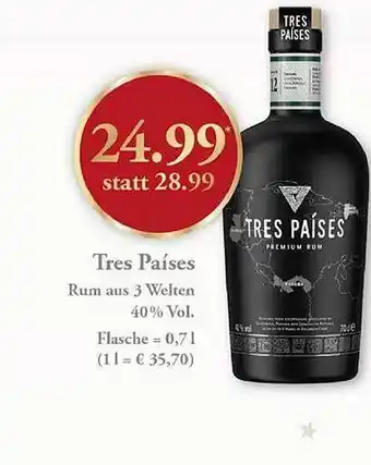 Getränkeland Tres países rum aus 3 welten Angebot