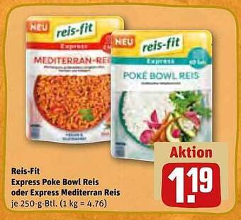 REWE Reis-fit express poke bowl reis oder express mediterran reis Angebot