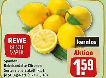 REWE Rewe beste wahls unbehandelte zitronen Angebot