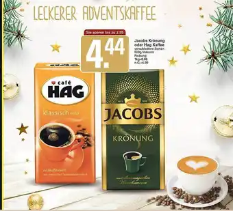 WEZ Jacobs krönung oder hag kaffee Angebot