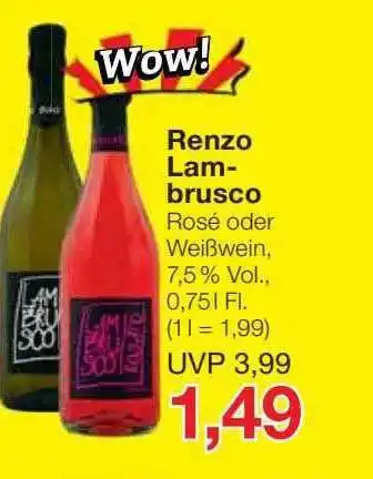 Jawoll Renzo lambrusco rosé oder weißwein Angebot