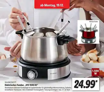 Lidl Silvercrest elektrisches fondue „sfe 1500 d3“ Angebot