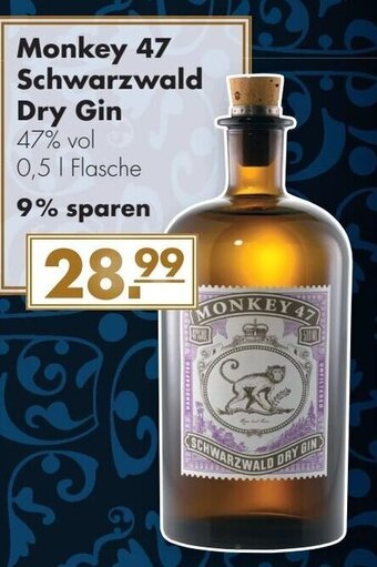 Handelshof Monkey 47 Schwarzwald Dry Gin 0,5L Angebot