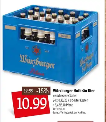 Kupsch Würzburger Hofbräu Bier 24x0,33L/20x0,5L Angebot