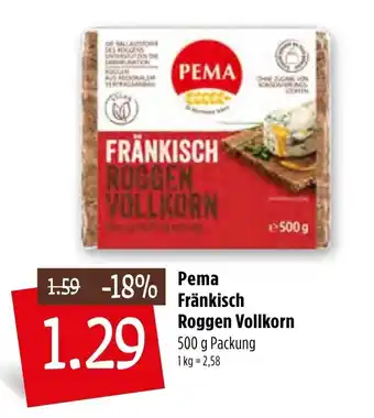 Kupsch Pema Fränkisch Roggen Vollkorn 500g Angebot