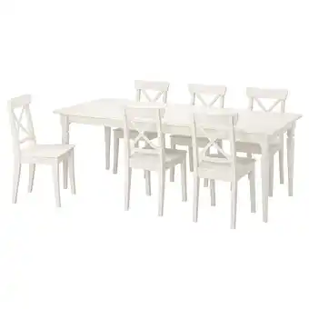 IKEA Ingatorp / ingolf tisch und 6 stühle weiß/weiß Angebot