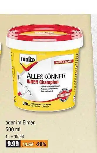 V Baumarkt Molto alleskönner innen champion Angebot