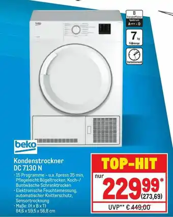 METRO Beko kondenstrockner dc7130n Angebot