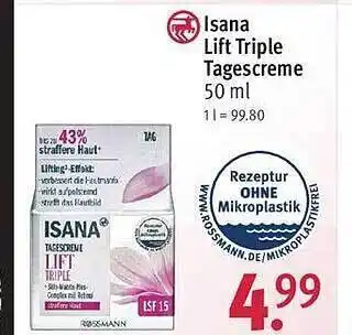 Rossmann Isana lift triple tagescreme Angebot