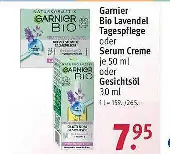 Rossmann Garnier bio lavendel tagespflege oder serum creme oder gesichtsöl Angebot