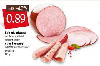 Kupsch Kaiserjagdwurst oder Bierwurst 100g Angebot