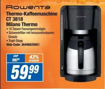 Expert Rowenta thermo-kaffeemaschine ct3818 milano thermo Angebot