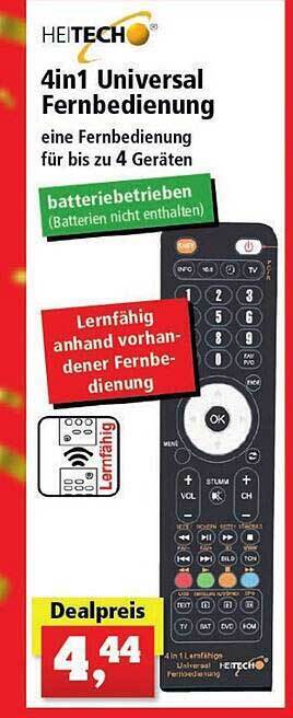 Thomas Philipps Heitech 4in1 universal fernbedienung Angebot