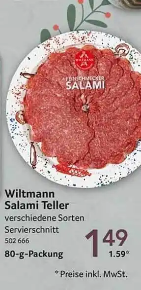 Selgros Wiltmann salami teller Angebot