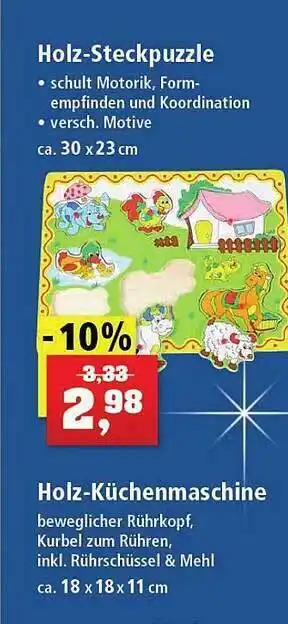 Thomas Philipps Holz-steckpuzzle oder holz-küchenmaschine Angebot