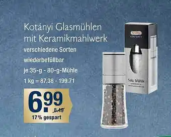 V Markt Kotányi glasmühlen mit keramikmahlwerk Angebot