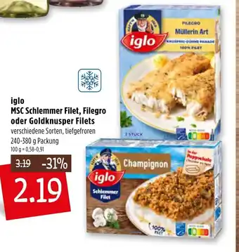 Kupsch Iglo MSC Schlemmer Filet, Filegro oder Goldknusper Filets 240-380g Angebot