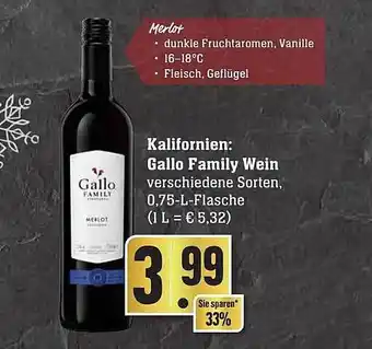 Edeka Kalifornien: gallo family wein Angebot