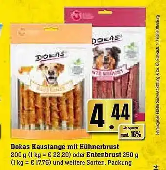 Edeka Dokas kaustange mit hühnerbrust Angebot