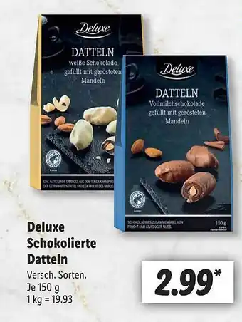 Lidl Deluxe schokolierte datteln Angebot