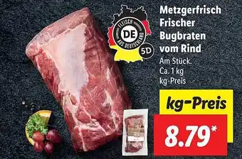 Lidl Metzgerfrisch frischer bugbraten vom rind Angebot