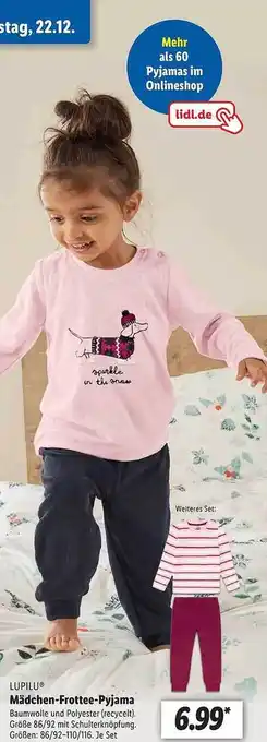 Lidl Lupilu mädchen-frottee-pyjama Angebot