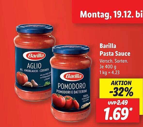 Barilla pasta sauce Angebot bei Lidl