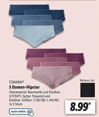 Lidl Esmara 5 damen-hipster Angebot